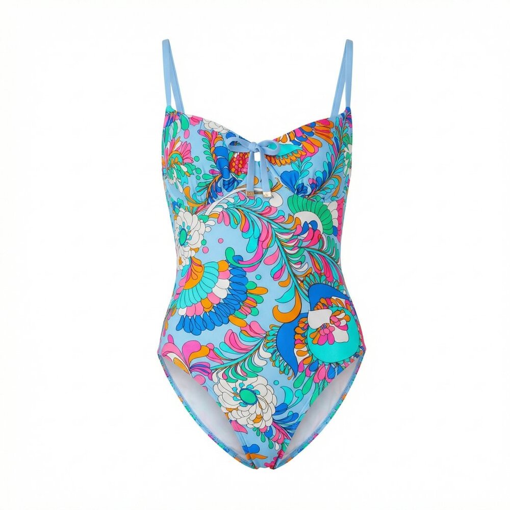 Kate Spade New York Tie Front One Piece Swimsuit Women’s